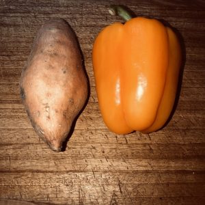 sweet potato and yellow pepper